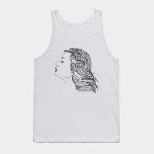 Woman Pencil portrait Tank Top